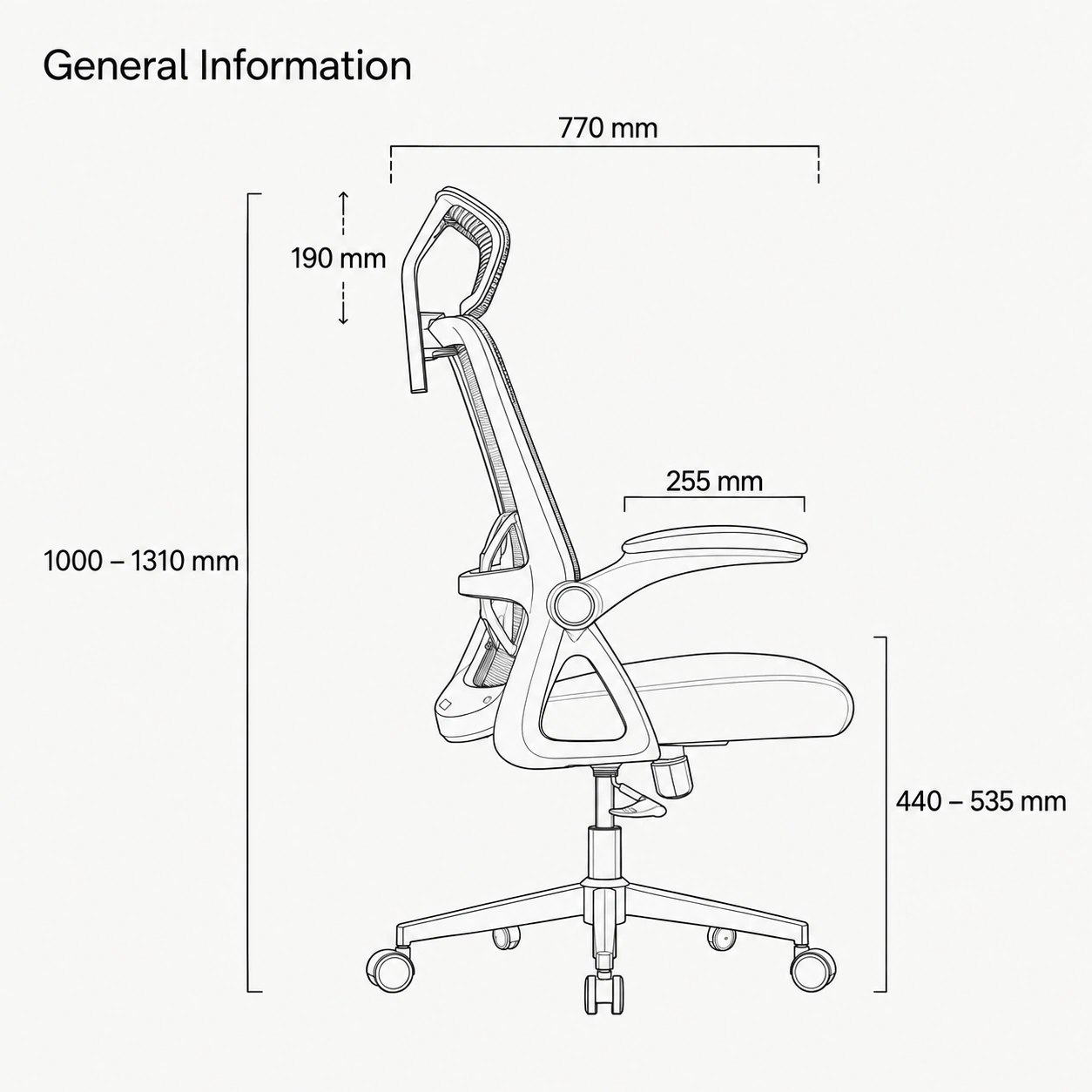 CAPTAIN chair dimensions artwork