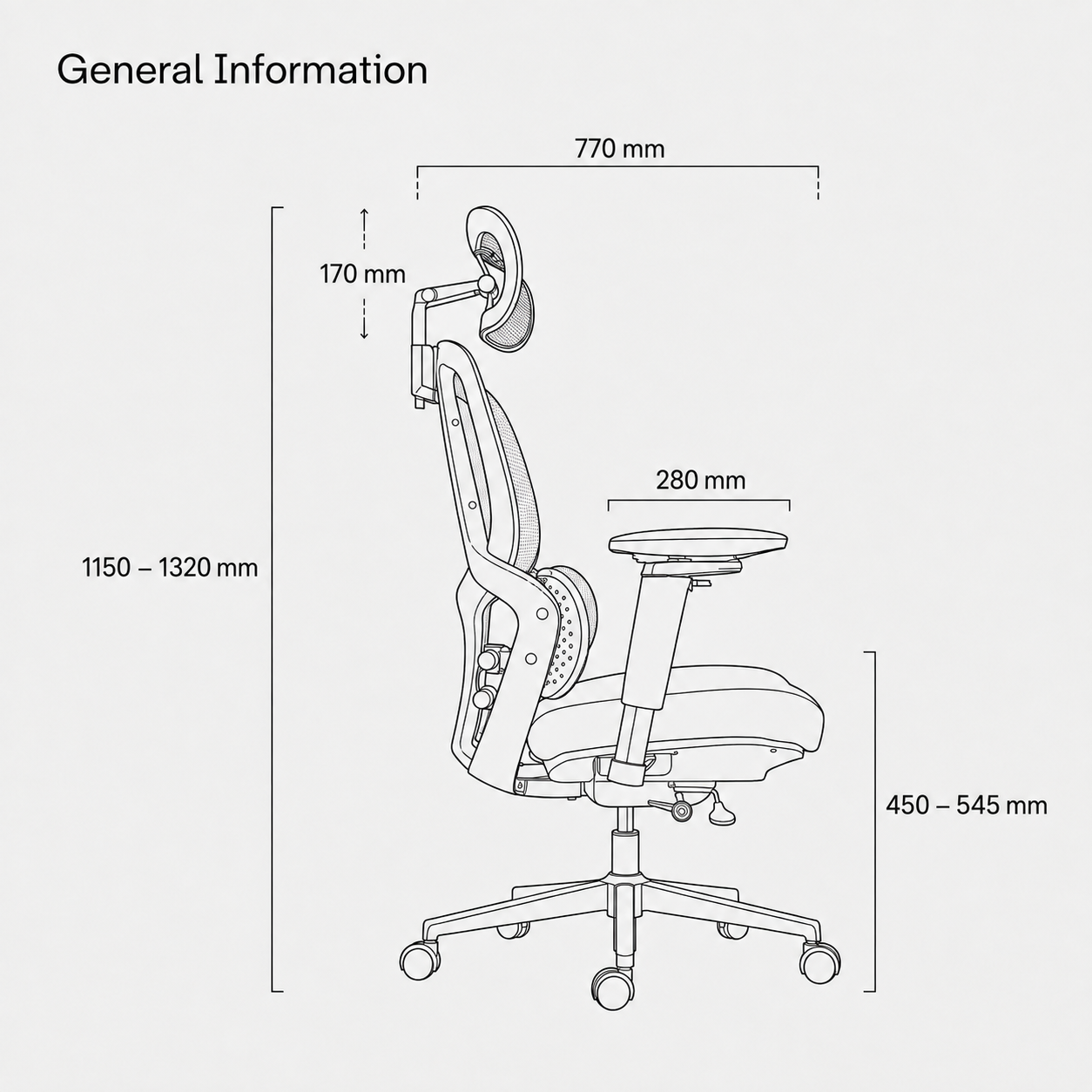 DRAKARA chair dimensions artwork