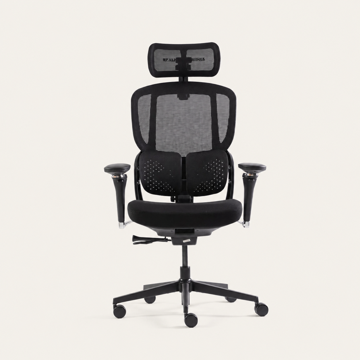 DRAKARA ergonomic chair shown from the front on a warm-white background