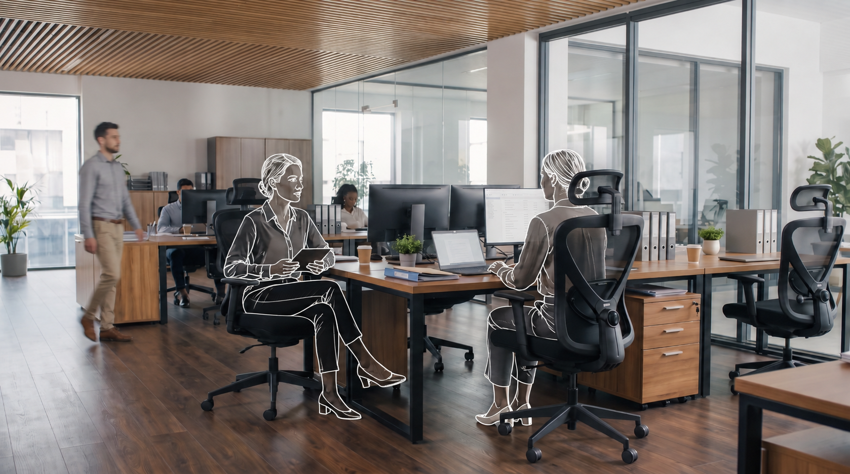 VALKYRIE chairs supporting focused work in a bright professional office