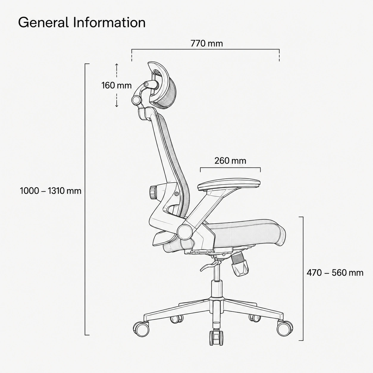VALOUR chair dimensions artwork